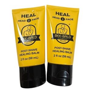 Bee Bald Heal Post Shave Healing Balm For Head and Face 2 Oz Set of 2 New Sealed